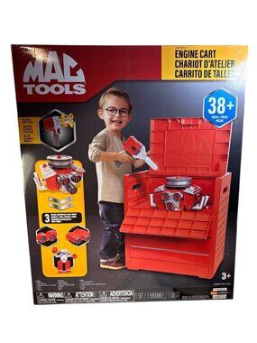 Mac Tools Kids Engine Cart Toy Set 38 Pieces Impact Wrench Buildable Models New